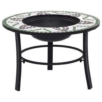 ARDEBO.de - Feuerstelle Mosaik Keramik Grün 68 cm