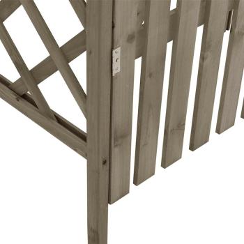 Pergola mit Tor 116x40x204 cm Grau Massivholz Tanne
