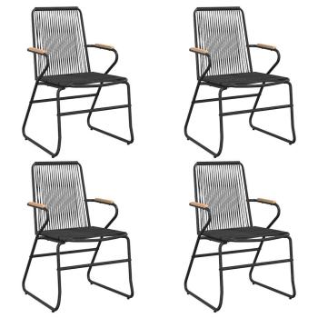 Gartenstühle 4 Stk. Schwarz 58x59x85,5 cm PVC Rattan