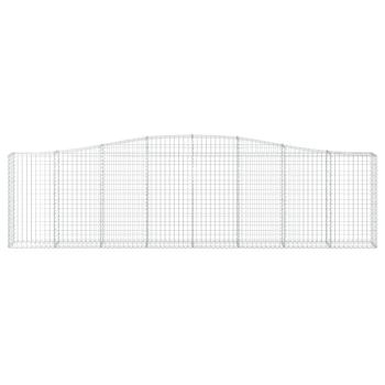 Gabione mit Hochbogen 400x30x100/120 cm Verzinktes Eisen