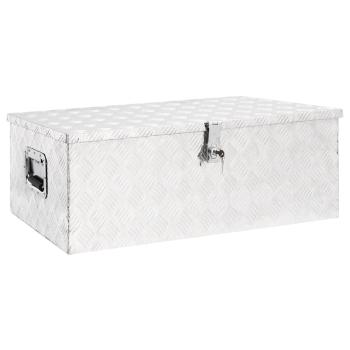 Aufbewahrungsbox Silbern 90x47x33,5 cm Aluminium