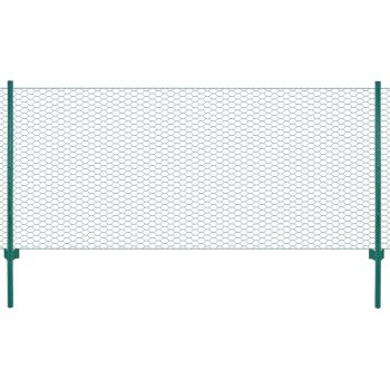 ARDEBO.de - Maschendrahtzaun mit Pfosten Stahl 25 x 0,75 m Grün