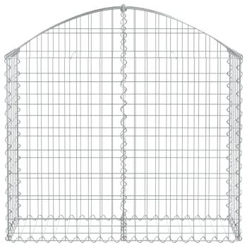 Gabione mit Hochbogen 100x30x80/100 cm Verzinktes Eisen
