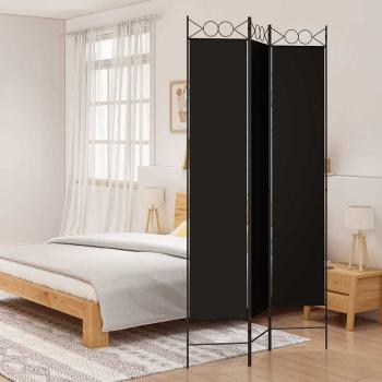 ARDEBO.de - 3-tlg. Paravent Schwarz 120x220 cm Stoff