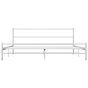 Bettgestell Weiß Metall 200×200 cm