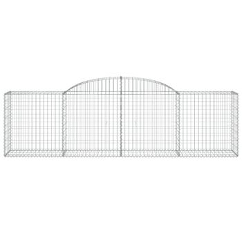 Gabione mit Hochbogen 300x50x80/100 cm Verzinktes Eisen