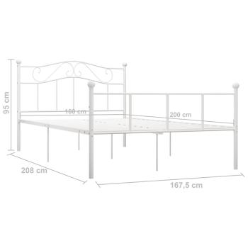 Bettgestell Weiß Metall 160×200 cm