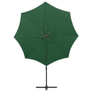Ampelschirm mit LED-Beleuchtung 300 cm Grün