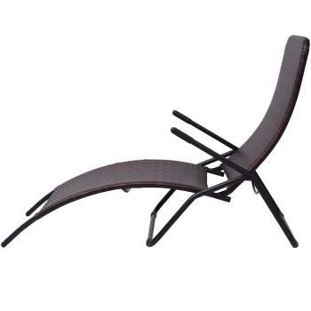 Sonnenliege Klappbar Poly Rattan Brown