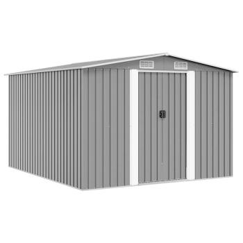 ARDEBO.de - Gartenhaus 257x298x178 cm Metall Grau