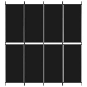 4-tlg. Paravent Schwarz 200x220 cm Stoff
