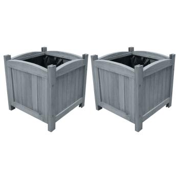 ARDEBO.de - Garten-Hochbeete 2 Stk. 30x30x30 cm Massivholz Tanne