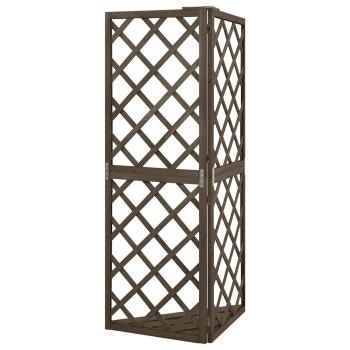 Eckspalier Grau 50x50x145 cm Massivholz Tanne