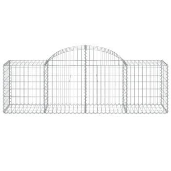 Gabione mit Hochbogen 200x50x60/80 cm Verzinktes Eisen