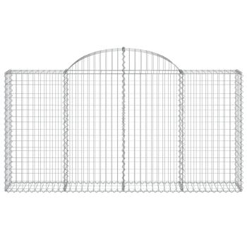 Gabione mit Hochbogen 200x30x100/120 cm Verzinktes Eisen