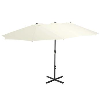 ARDEBO.de - Sonnenschirm mit Aluminium-Mast 460x270 cm Sandweiß