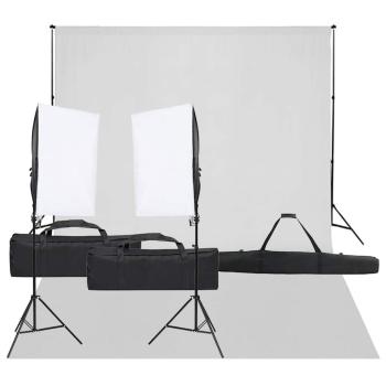 ARDEBO.de - Fotostudio-Set mit Beleuchtung und Hintergrund