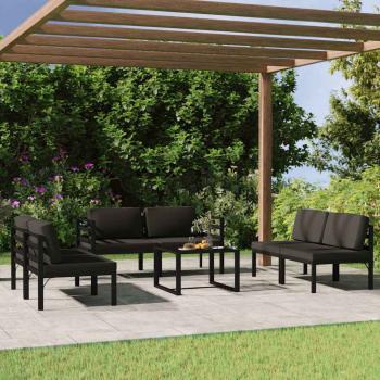 ARDEBO.de - 7-tlg. Garten-Lounge-Set mit Kissen Aluminium Anthrazit