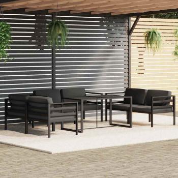 ARDEBO.de - 7-tlg. Garten-Lounge-Set mit Kissen Aluminium Anthrazit
