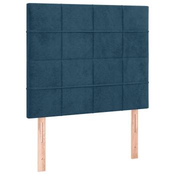 Boxspringbett mit Matratze Dunkelblau 80x200 cm Samt