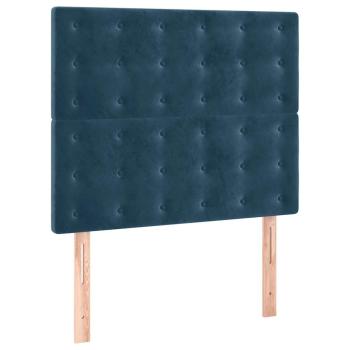 Boxspringbett mit Matratze Dunkelblau 80x200 cm Samt