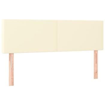 Boxspringbett mit Matratze Creme 140x190 cm Kunstleder