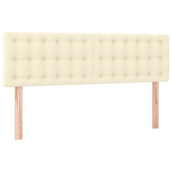 Boxspringbett mit Matratze Creme 140x200 cm Kunstleder