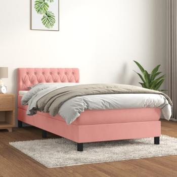 ARDEBO.de - Boxspringbett mit Matratze Rosa 90x190 cm Samt