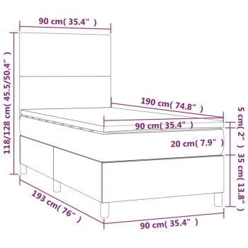 Boxspringbett mit Matratze Creme 90x190 cm Kunstleder