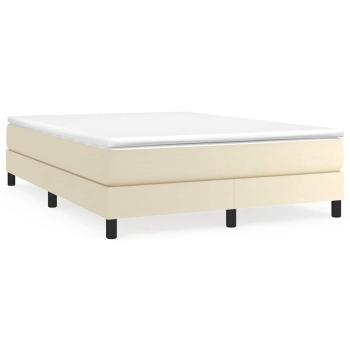 Boxspringbett mit Matratze Creme 140x190 cm Kunstleder