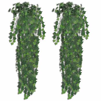 ARDEBO.de - Künstlicher Efeu grün 90 cm 2 Stück