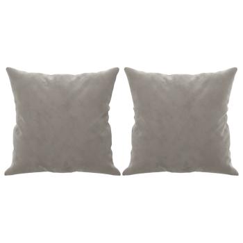 2-Sitzer-Sofa mit Kissen Hellgrau 120 cm Samt