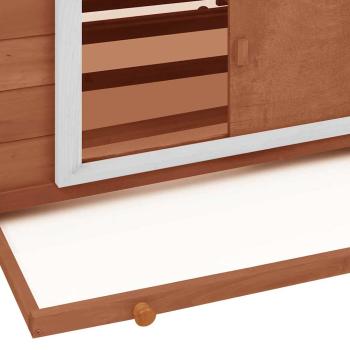 Hühnerstall Mokka und Weiß 150x96x110 cm Massivholz Tanne