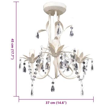 Kronleuchter Pendelleuchte Kristall Lampe Lüster Leuchte weiß