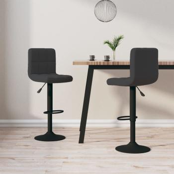 ARDEBO.de - Barhocker 2 Stk. Schwarz Samt