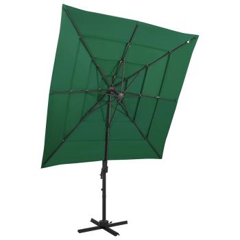 ARDEBO.de - Sonnenschirm mit Aluminium-Mast 4-lagig Grün 250x250 cm
