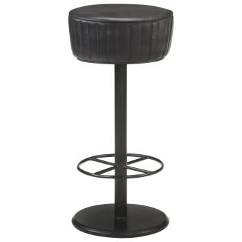 ARDEBO.de - Barhocker Schwarz Echtleder