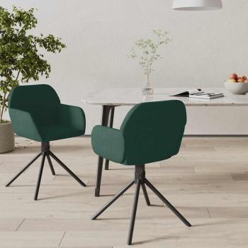 ARDEBO.de - Esszimmerstühle 2 Stk. Drehbar Dunkelgrün Samt