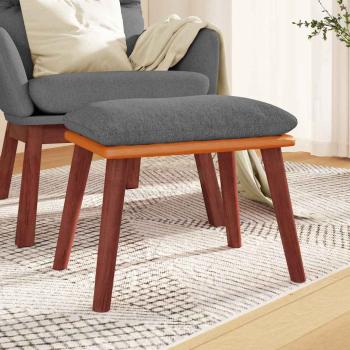 ARDEBO.de - Fußhocker Hellgrau 45x29,5x35 cm Stoff und Kunstleder