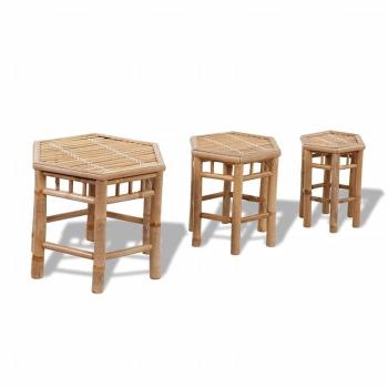 ARDEBO.de - Gartenhocker 3 Stk. Bambus
