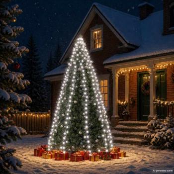 ARDEBO.de - Weihnachtsbaum-Lichternetz mit 400 LEDs Kaltweiß 400 cm