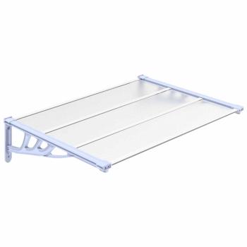 Türvordach Grau und Transparent 122x90 cm Polycarbonat