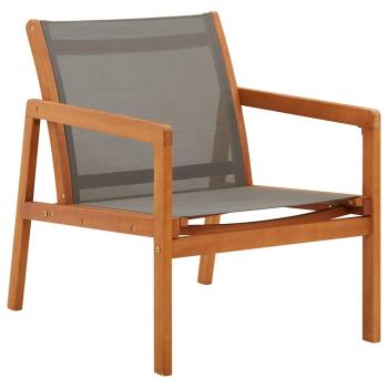 ARDEBO.de - Garten-Loungestuhl Grau Massivholz Eukalyptus und Textilene
