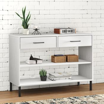 ARDEBO.de - Konsolenschrank OSLO mit Metallbeinen Weiß Massivholz Kiefer