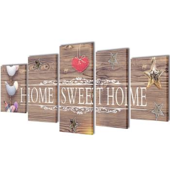 ARDEBO.de - Bilder Dekoration Set Home Sweet Home 100 x 50 cm