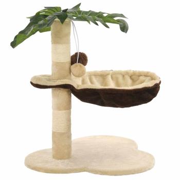 Katzen-Kratzbaum mit Sisal-Kratzstange 50 cm Beige und Braun