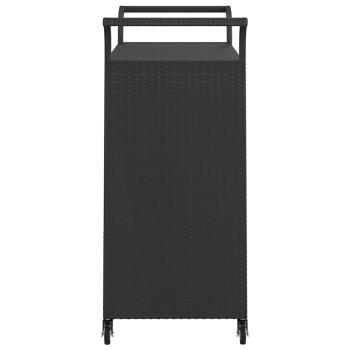 Barwagen mit Schublade Schwarz 100x45x97 cm Poly Rattan