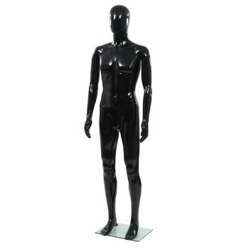 ARDEBO.de - Männliche Schaufensterpuppe mit Glassockel Schwarz 185 cm