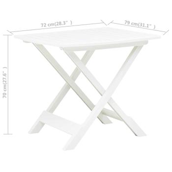 Gartentisch Klappbar Weiß 79 x 72 x 70 cm Kunststoff