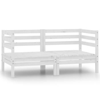 ARDEBO.de - Garten-Ecksofas 2 Stk. Weiß Massivholz Kiefer